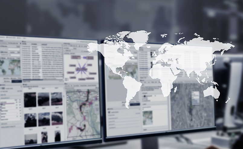 Join Intelligence Systeme mit endlosen Massendaten mit Weltkarte für mehr Sicherheit